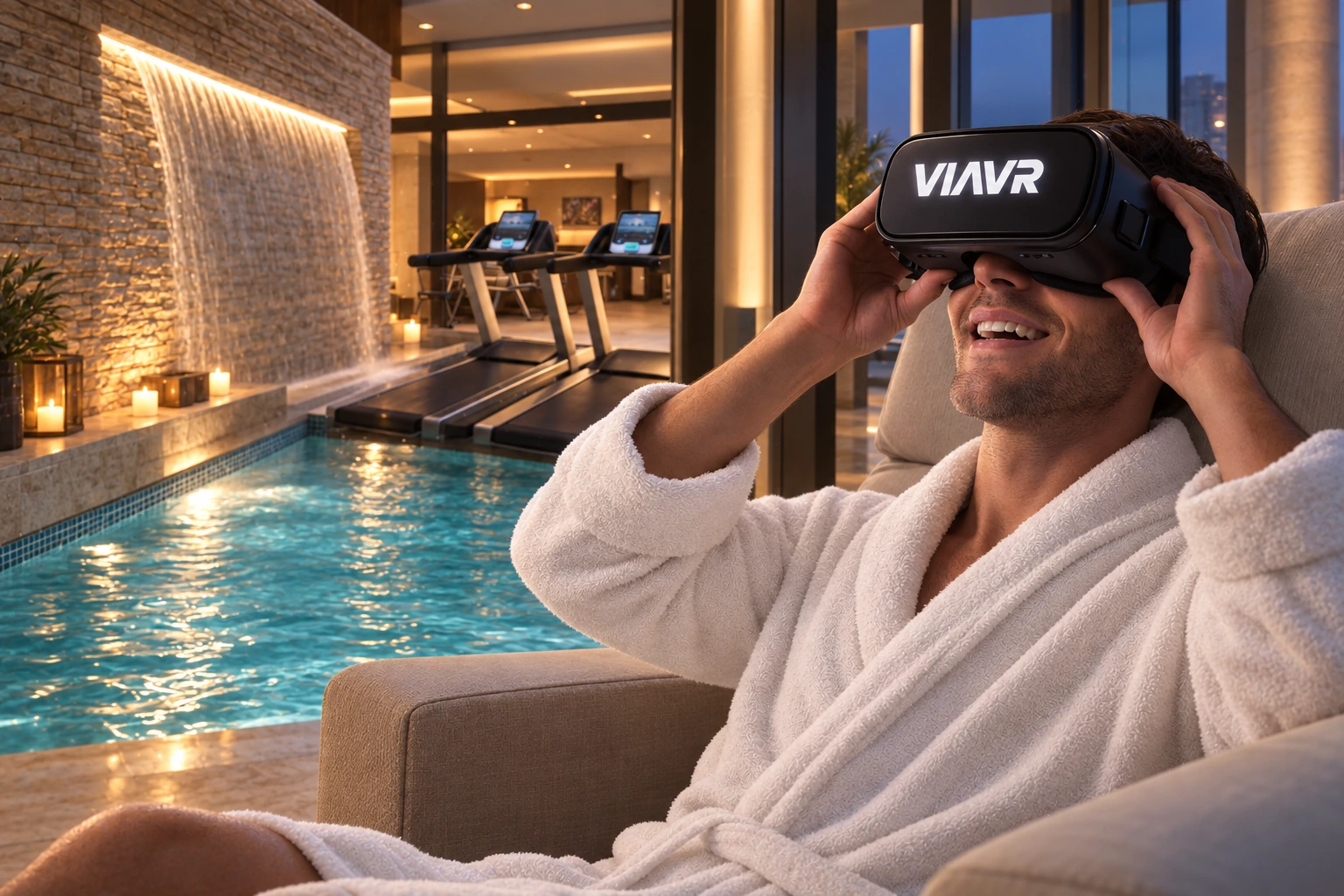Poolside immersion and wellness mood
