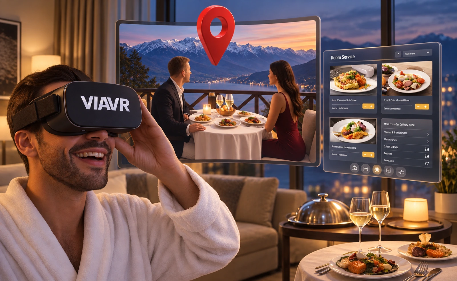 Dining and in-room concierge routes